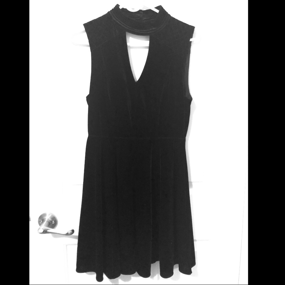 Black Velvet fit n flare dress